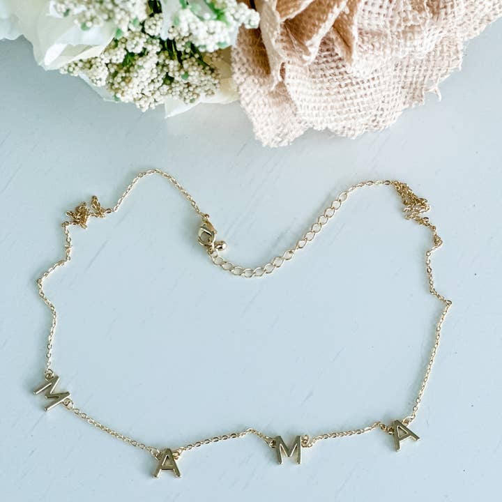 Harris Girls & Co. - Wholesale Pendant/Charm Necklace - Mama Necklace "Gold"