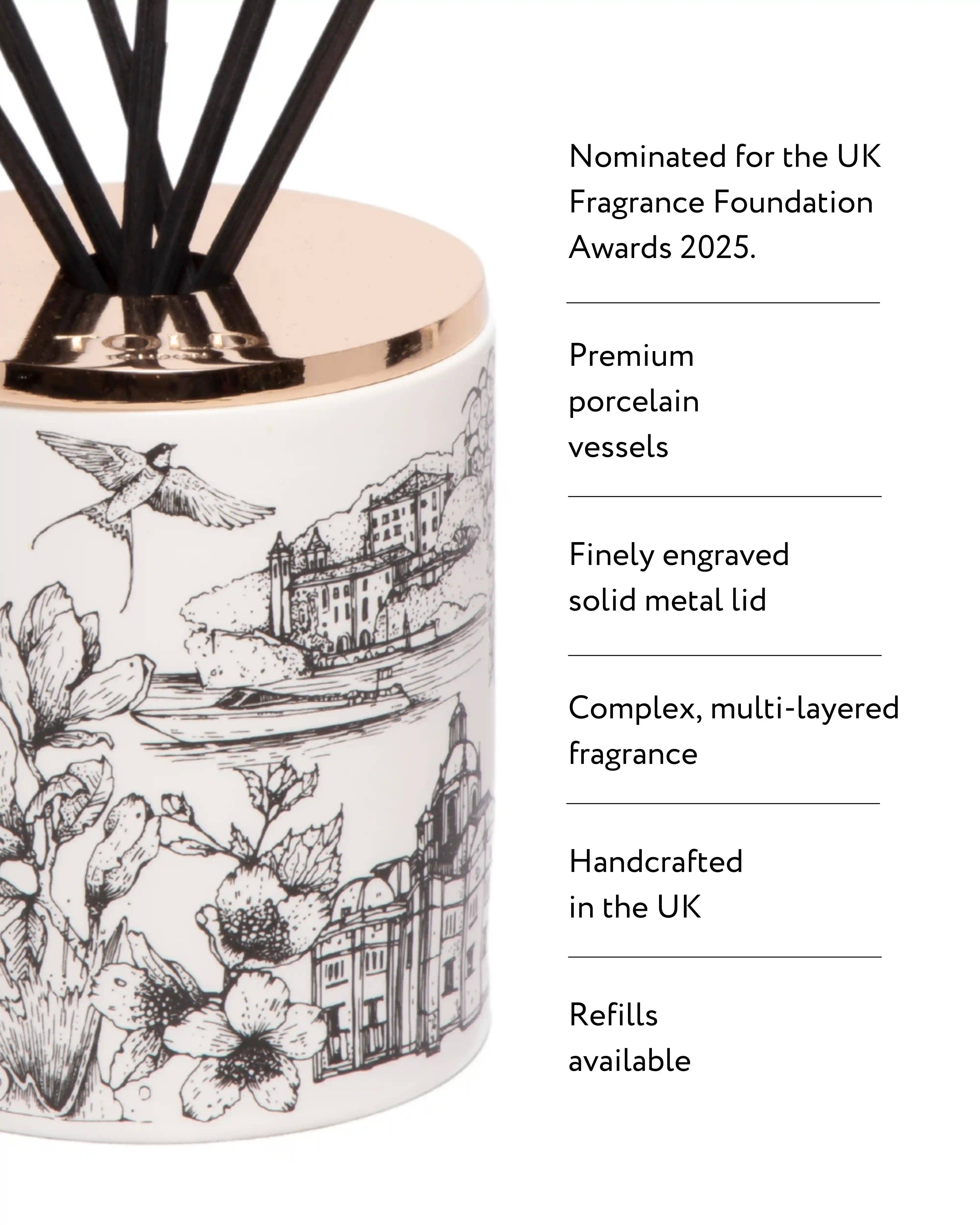 Told London Ltd - Wholesale Reed Diffuser - Dancing Light, Lake Como Diffuser, 200ml5