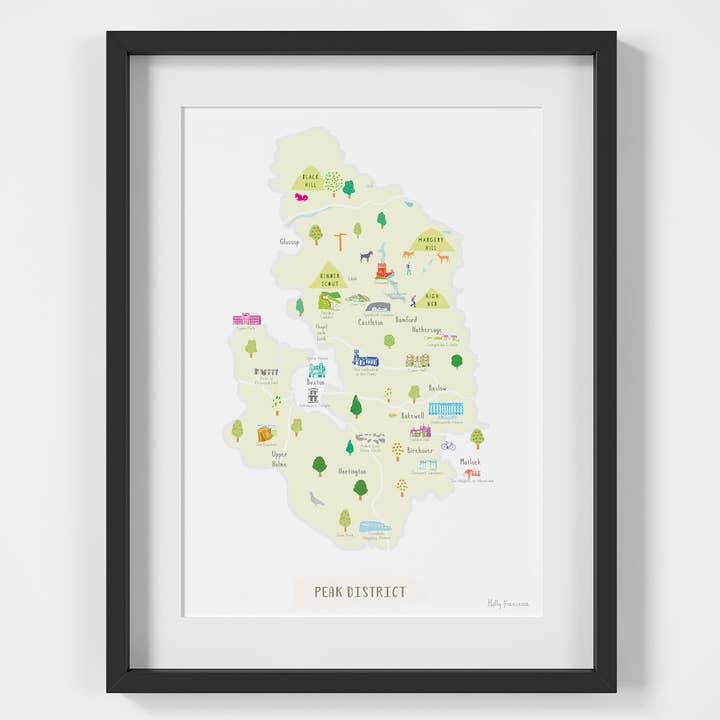 Karta över Peak - A4 Print för wholesale av Holly Francesca