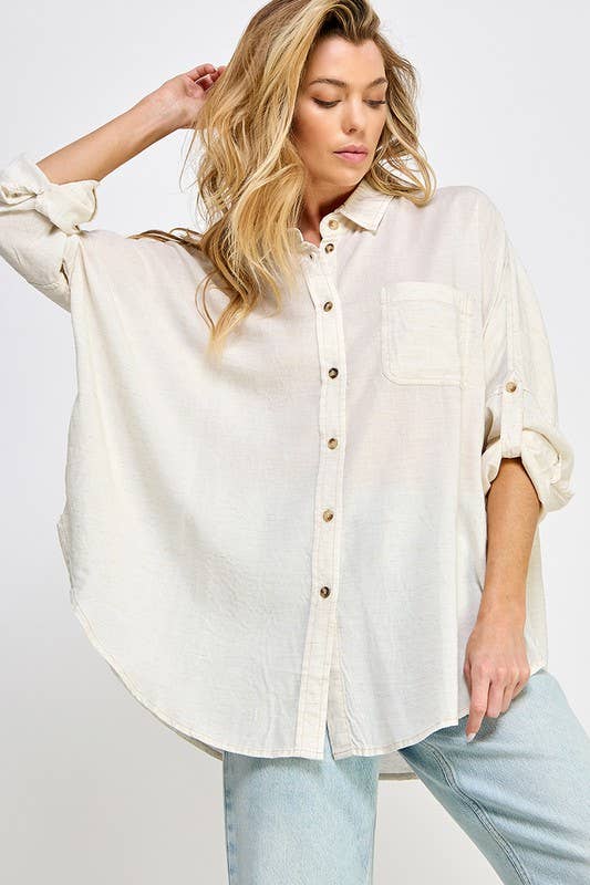 Wholesale Button Down Shirts Casual Oversized Long Sleeve for your