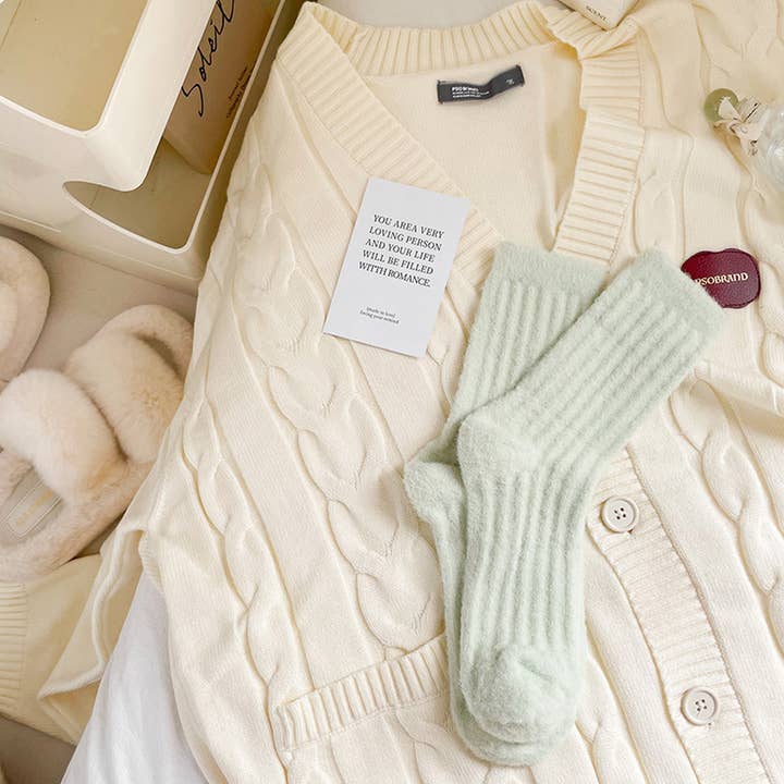 ACCITY - Wholesale Socks - Women's - SOLID COLOR TWIST THICK WARM SOCKS_CWMS087915