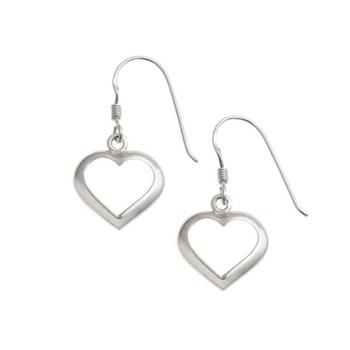 Pretty 925 Silver Heart Earrings (USA-DDP) for wholesale by Silver Jewellery Cavern Wholesale