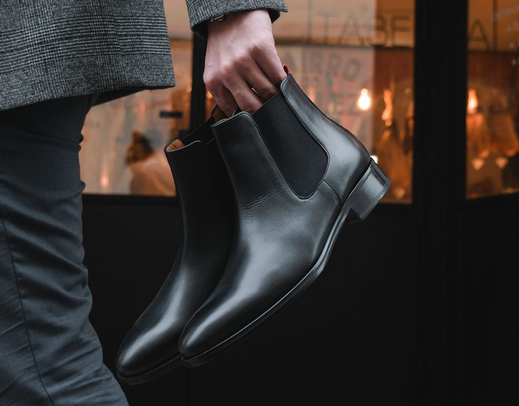 Hand Painted Black Chelsea Boots: Mr Donald for wholesale on Faire5