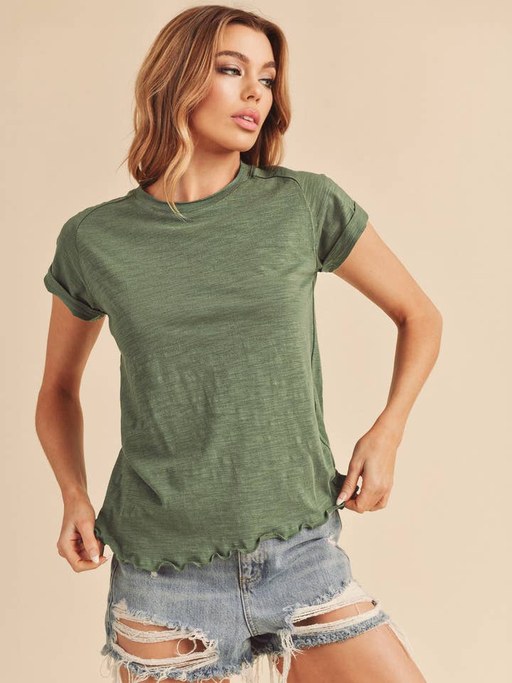 AEMI + CO - Wholesale T-Shirt - Women's - 8219BK Gwen Tee 1
