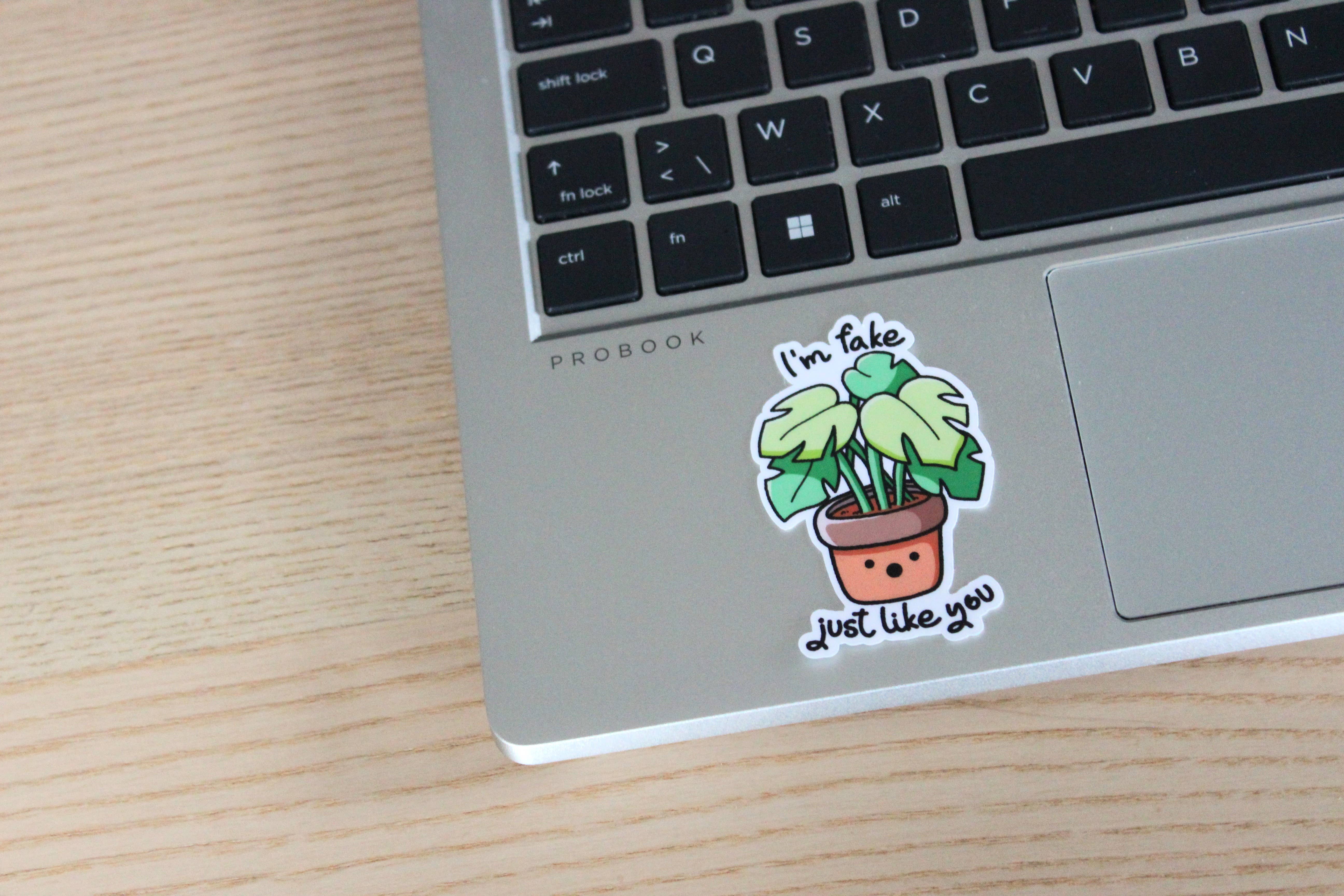 x The Fancy Firefly - Wholesale Sticker - Ik ben nep, net als jij plant - Waterdichte uitgesneden sticker2