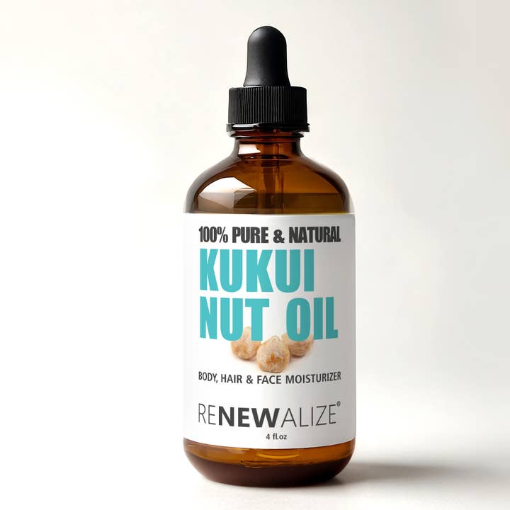 Kukui Nut Oil Anti-frizz Hair and Skin Moisturizer 4 fl oz for wholesale by Renewalize