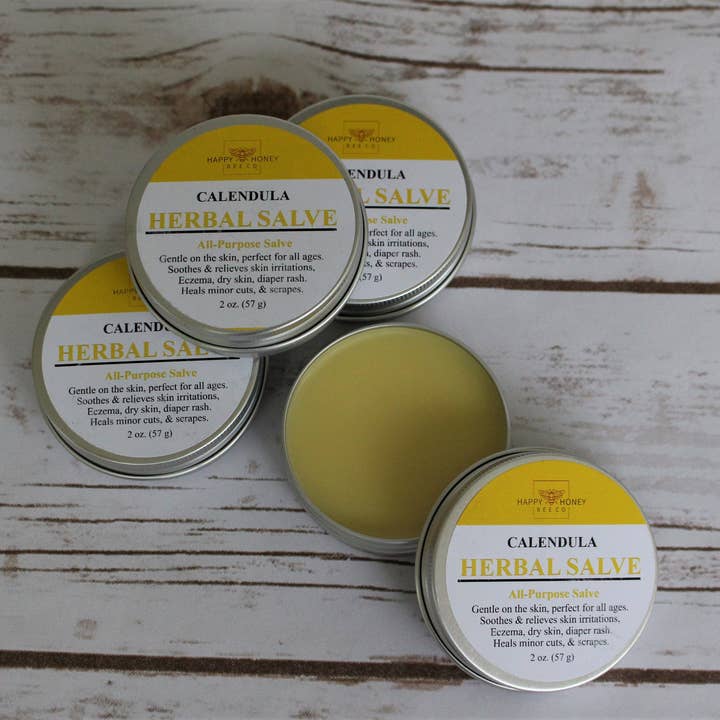 2 oz de pommade aux herbes au calendula pour la vente par Happy Honey Bee Co.