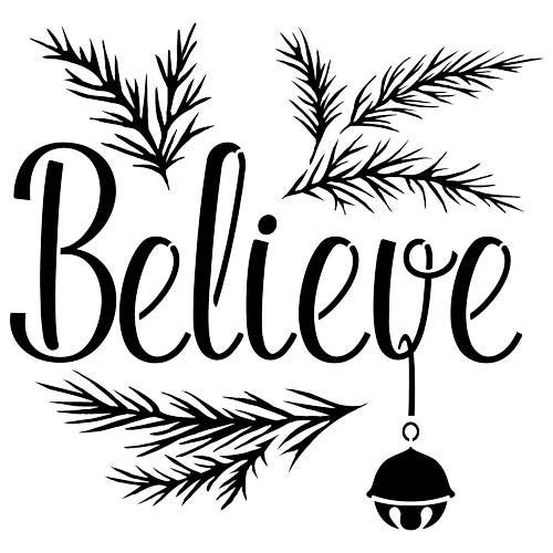 Believe Wall Stencil van Designer Stencil voor wholesale door Designer Stencils