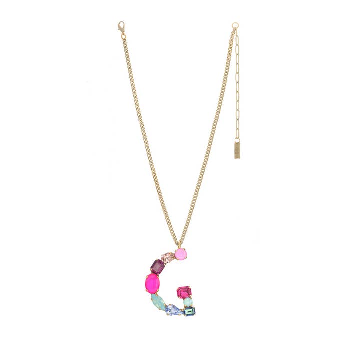 TOVA - Wholesale Pendant/Charm Necklace - Monograms in Neon Necklace4