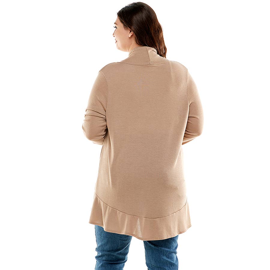 Azules Clothing – Großhandel Strickjacke – Damen – AJK-3016HCX-Plus-Damen-Strickjacke mit langen Ärmeln und Rüschen20