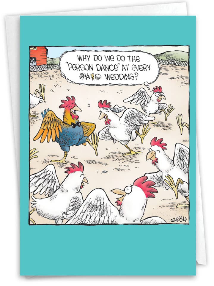 1 Funny Wedding Congratulations Greeting Card - Person Dance for wholesale by NobleWorks