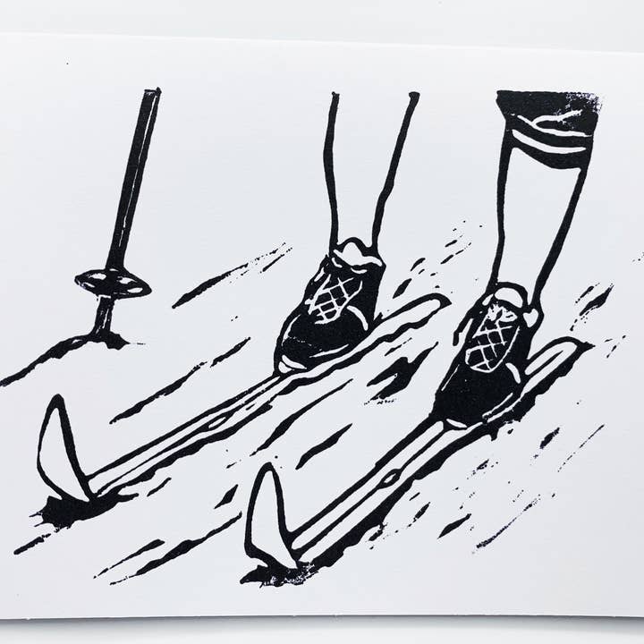 Carte artistique de ski de fond Sapphorica Creations pour la vente par Sapphorica Creations