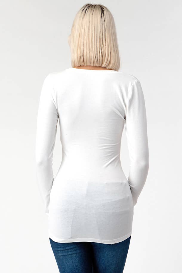 Heart & Hips – wholesale Stickad topp - Dam – LKT2007L - BAS T-SHIRT MED SKOPA HALS OCH LÅNG ÄRM23