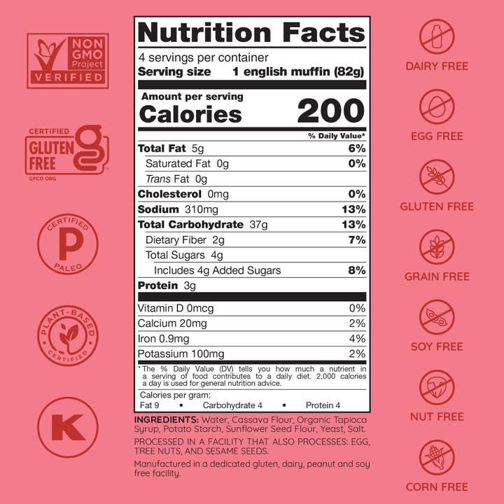 Bedrock Bakers - Wholesale Bread/Tortilla - Original Allergen-Friendly English Muffins6