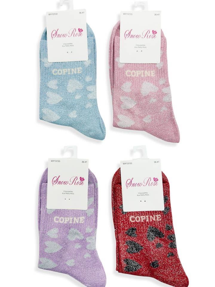 "CHÉRIE" glitrende sokker for engroshandel hos Belle Com'Elle