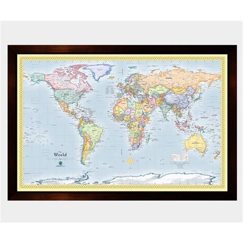 Magnetic Travel Map of the World - Ocean Blue for wholesale by Winding Hills Designs