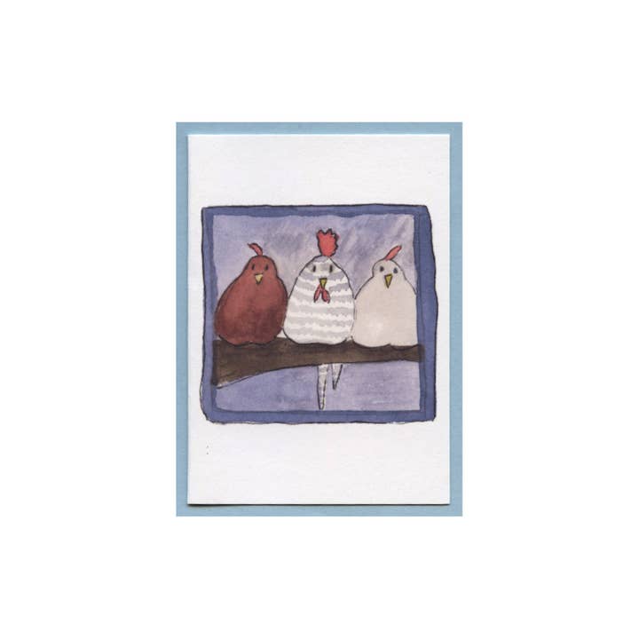 Rooster and The Ladies Enclosure Card for wholesale by Zucchini Fish