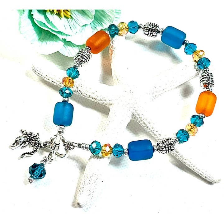 Assortiment armbanden van Alligator Sea Glass voor wholesale door Devi Creations