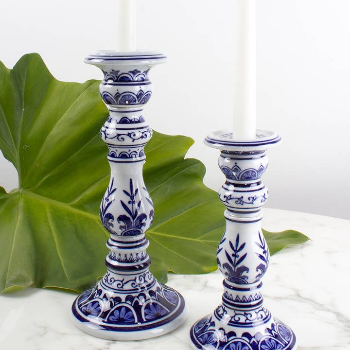 8 Oak Lane - Wholesale Candle holder - Porcelain Chinoiserie Candlestick Set - Small2