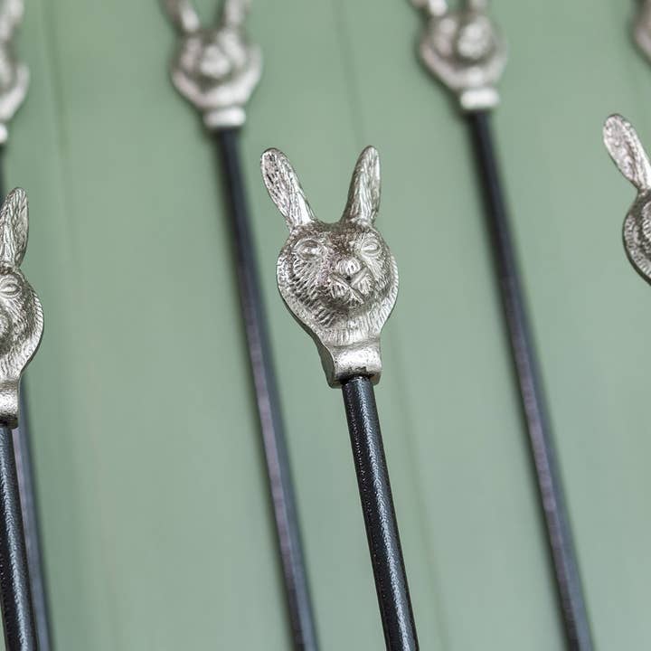 Brass bee Welly Boot Stand - Pewter Hares for wholesale by Brass bee