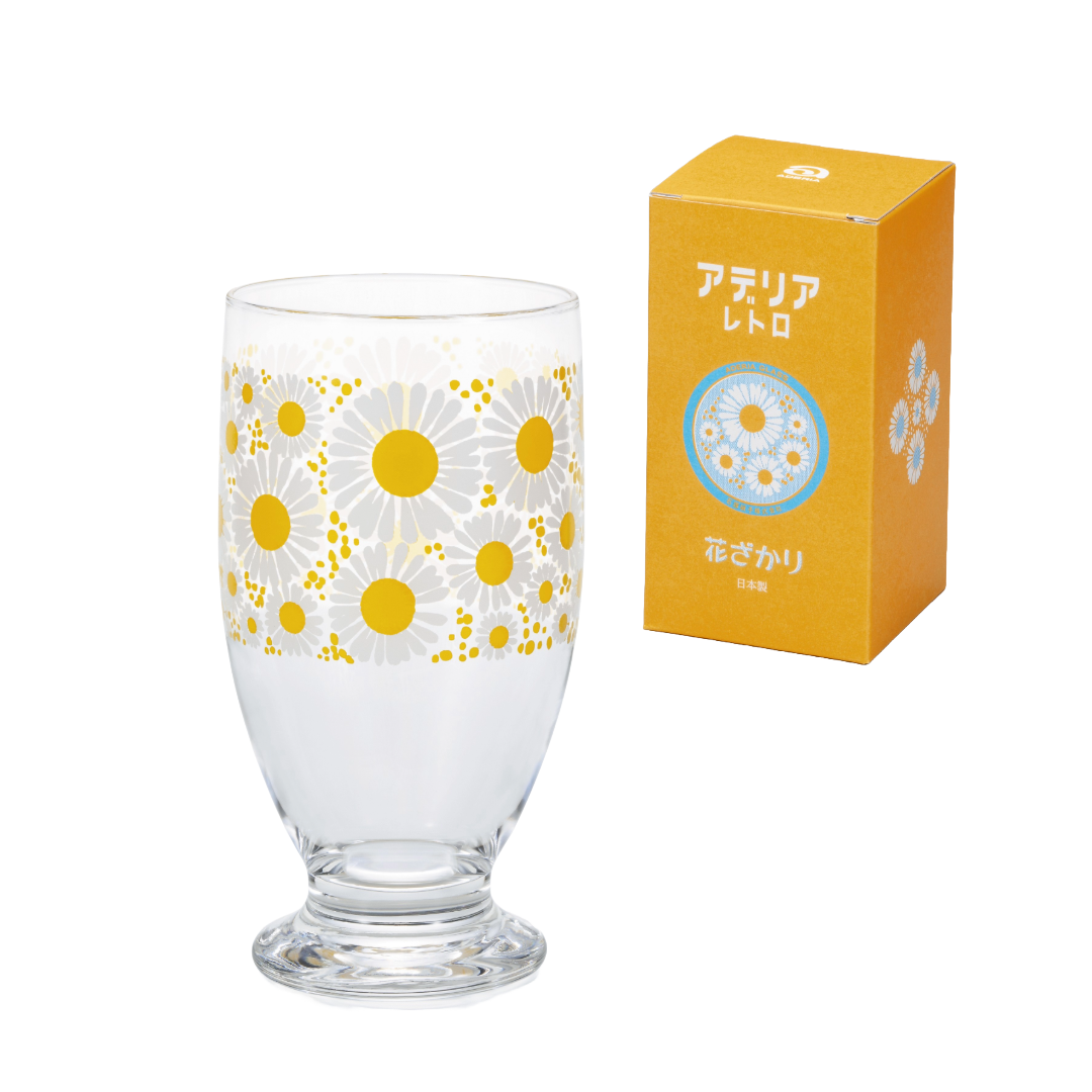 ADERIA - Wholesale Drinking Glass/Cup - ADERIA Retro | Footed Glass | 8 Pattern Options6