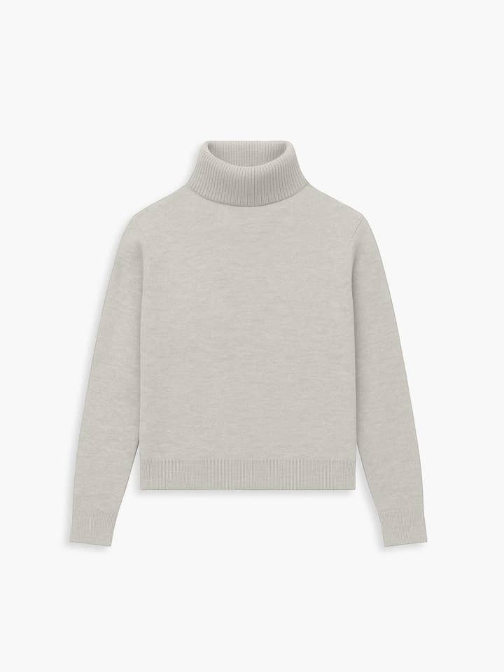 Women's Travel Merino Turtleneck - Pale Silver for wholesale by Ministry Of Supply