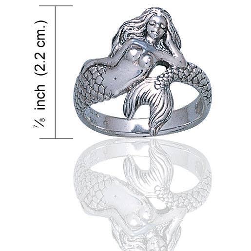 Silver Insanity – Großhandel Cocktail-/Statement-Ring – Meerjungfrauen-Ring mit Meeresnymphe aus Sterlingsilber2