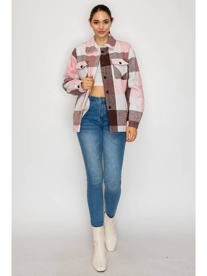 PATRONCITO USA INTERNATIONAL, INC - Wholesale Shirt Jacket/Shacket - Women's - Women Plaid Long Button Shirts Jackets (Shakets) LJ550-2025