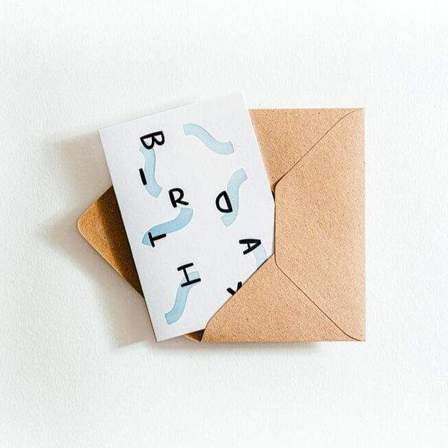 Birthday Squiggles Letterpress Card for wholesale by Hunter Paper Co.