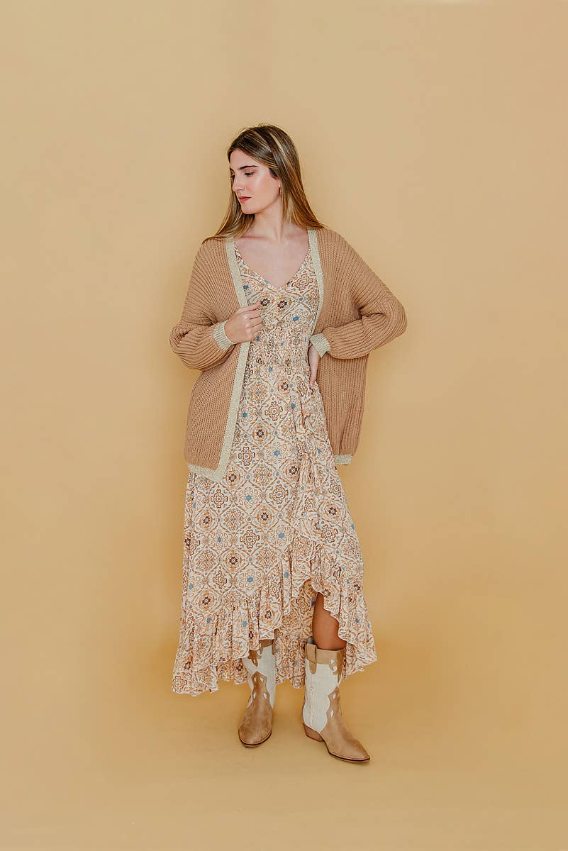 Lula Natura - Wholesale Dress - Women's - CARLOTA LONG BROWN DRESS1