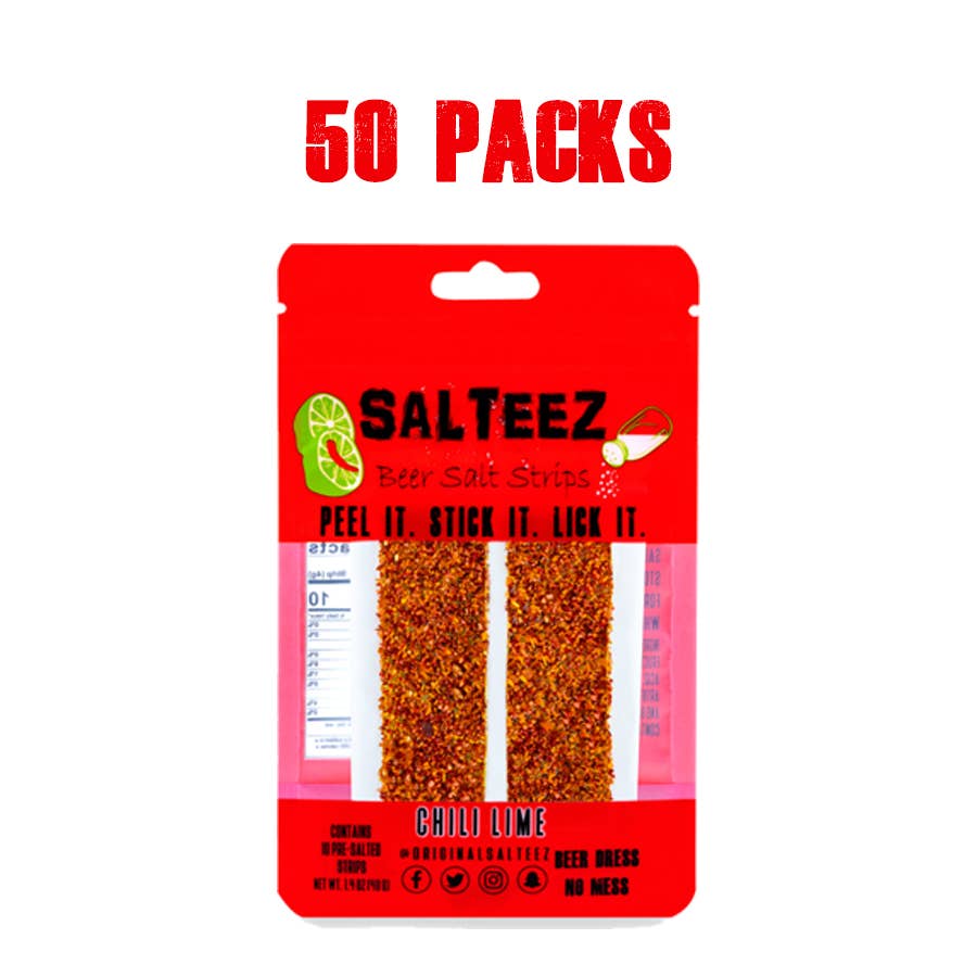 Salteez – wholesale Drinkprydnad – Salteez Beer Salt Strips - 50 pack fodral1
