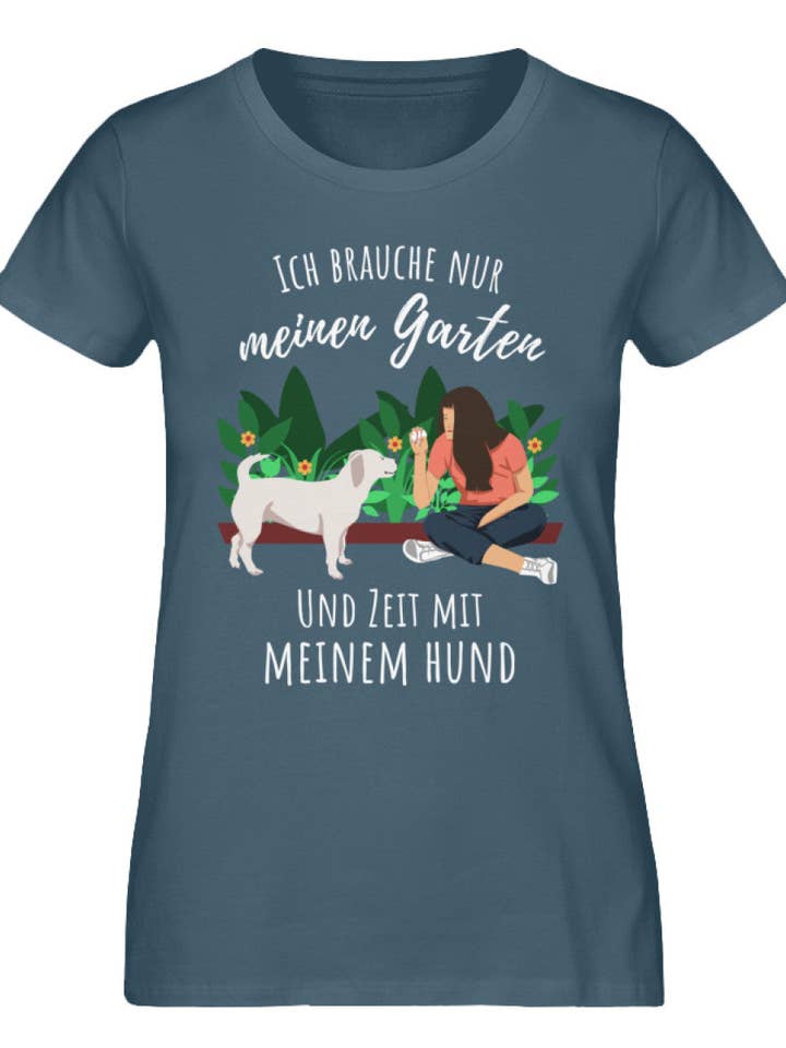 La mia giardino e il mio cane - maglietta biologica premium da donna per la vendita all'ingrosso da parte di GARTENFAN