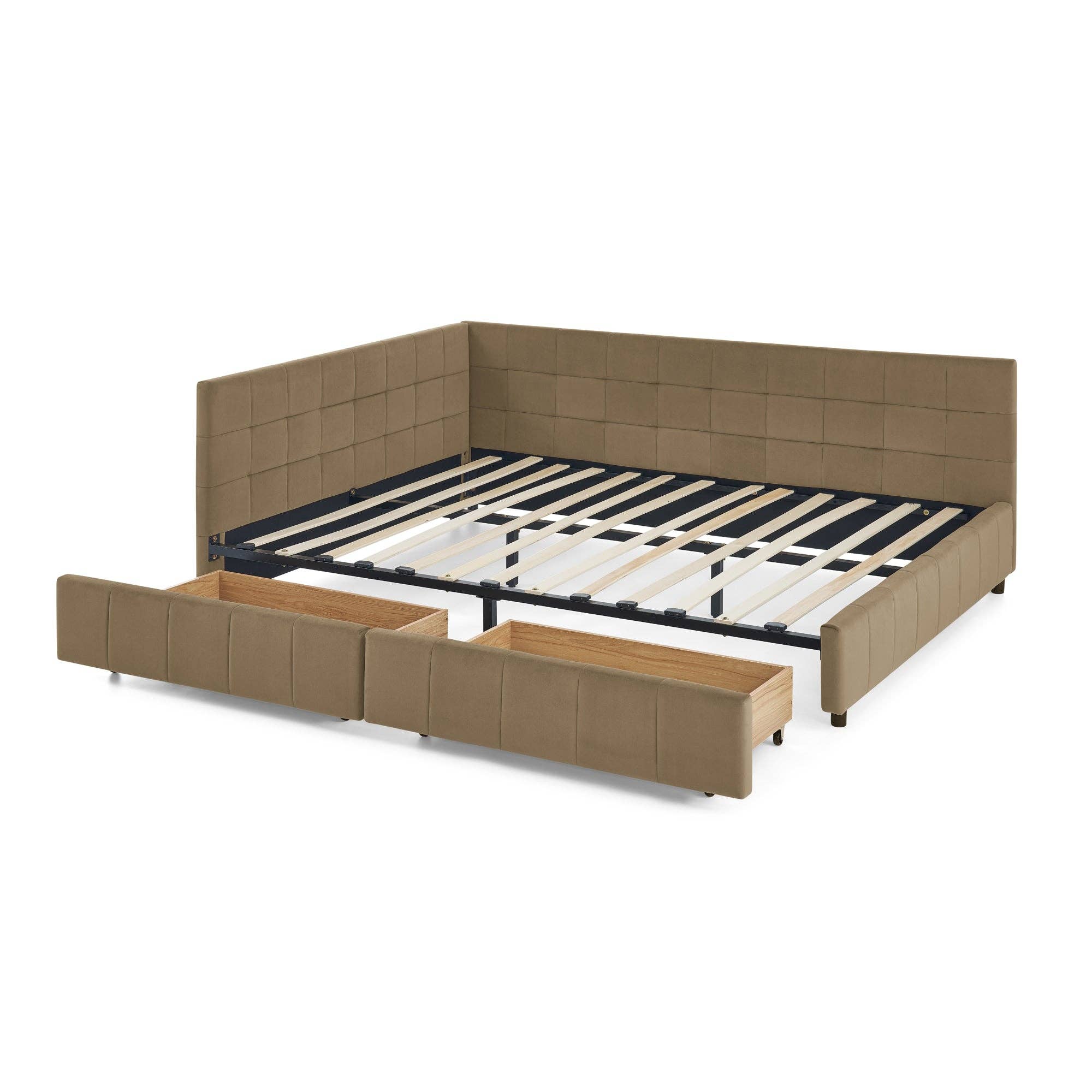 HOMYCASA DESIGN INC - Wholesale Bed - Queen Size Velvet Storage Bed FrameSofaBed&Backrest&Armrests8