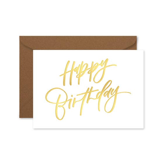 Happy Birthday Gold - Birthday Greeting Card for wholesale by littlehoothoot