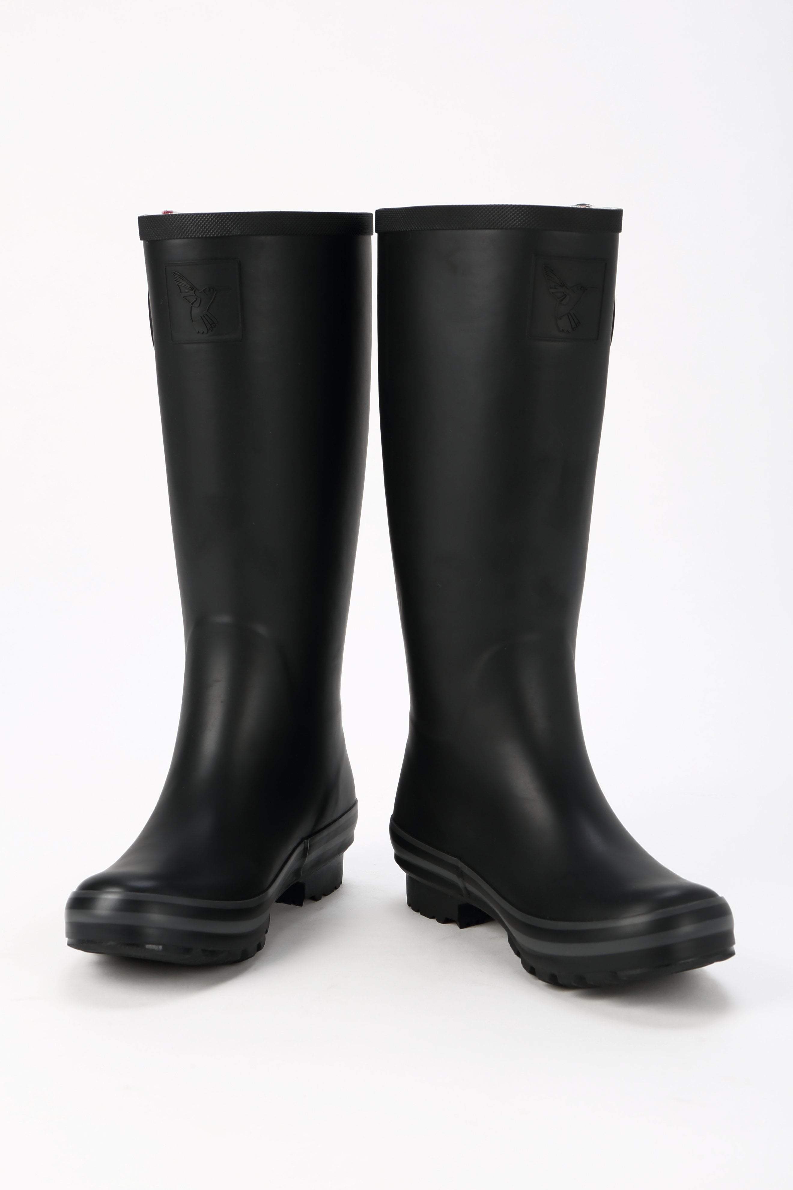 Evercreatures - Wholesale Rain Boots - Women's - Evercreatures All Black Plain Tall Wellies2