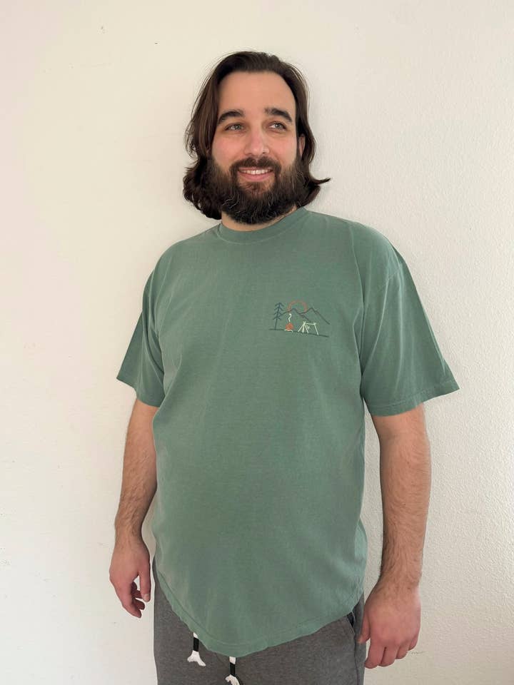 Camp Embroidered T-Shirt - Camping & Outdoor Tent Shirt for wholesale by Shoreline Spirit