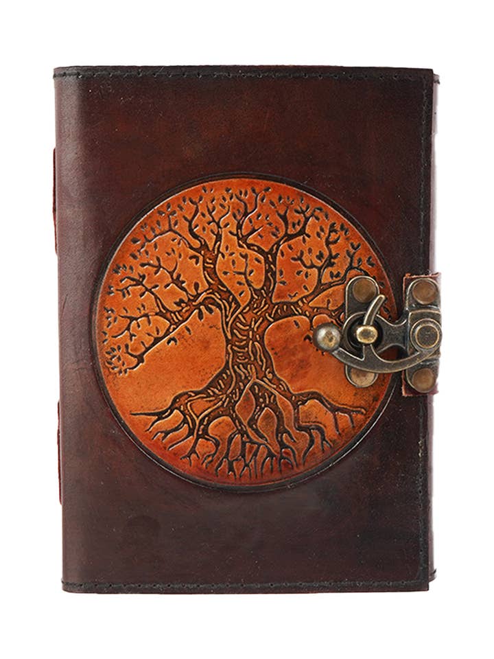 2-tone Livets Træ Læderjournal for engroshandel hos Fantasy Gifts