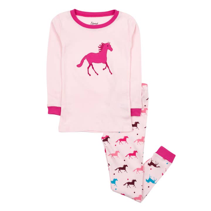 Leveret Pajamas - Wholesale Sleepwear set – Kids - Kids Two Piece Cotton Pajamas Show Horse0