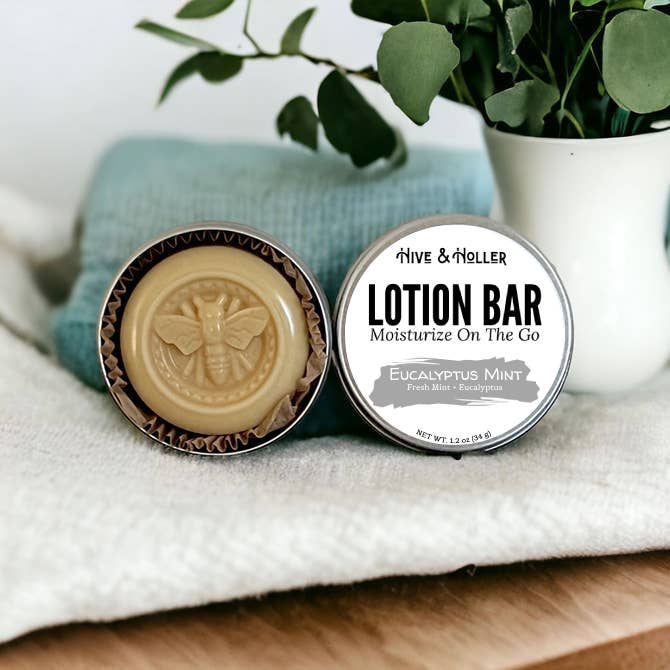 Hive and Holler - Wholesale Solid Lotion - Eucalyptus Mint Solid Lotion Bar