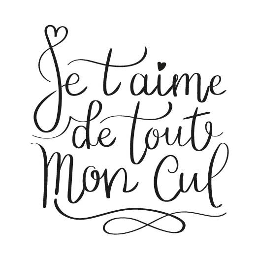 Tattoo temporaneo « Je t'aime de tout mon cul » x5 per la vendita all'ingrosso da parte di Sioou