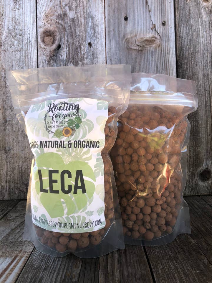 Leca Clay Pebbles Soil Amendment 8oz Volume Resealable Bags Organic - Oregon Licensed Nursery - Measured in 8oz Volume 6x9x3 Bag for wholesale by Rooting For You Plant Nursery