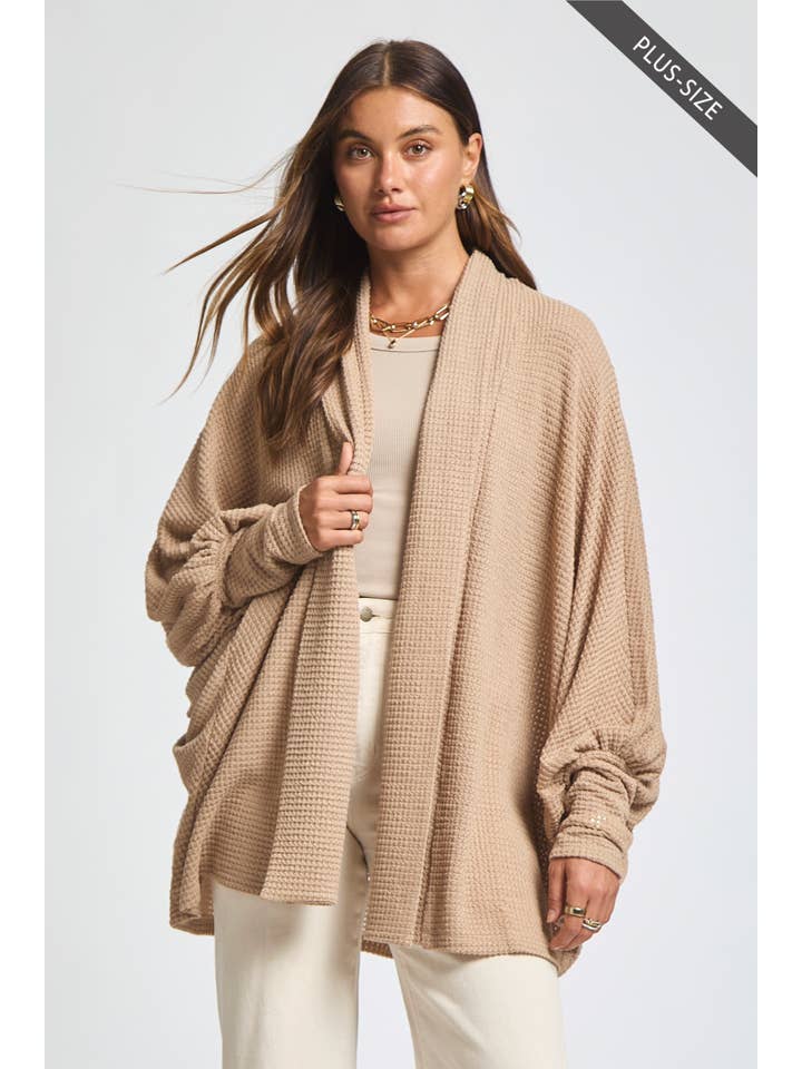Dear Scarlett - Wholesale Cardigan - Women's - PLUS SIZE Crochet Knit Cardigan Batwing Sleeve21