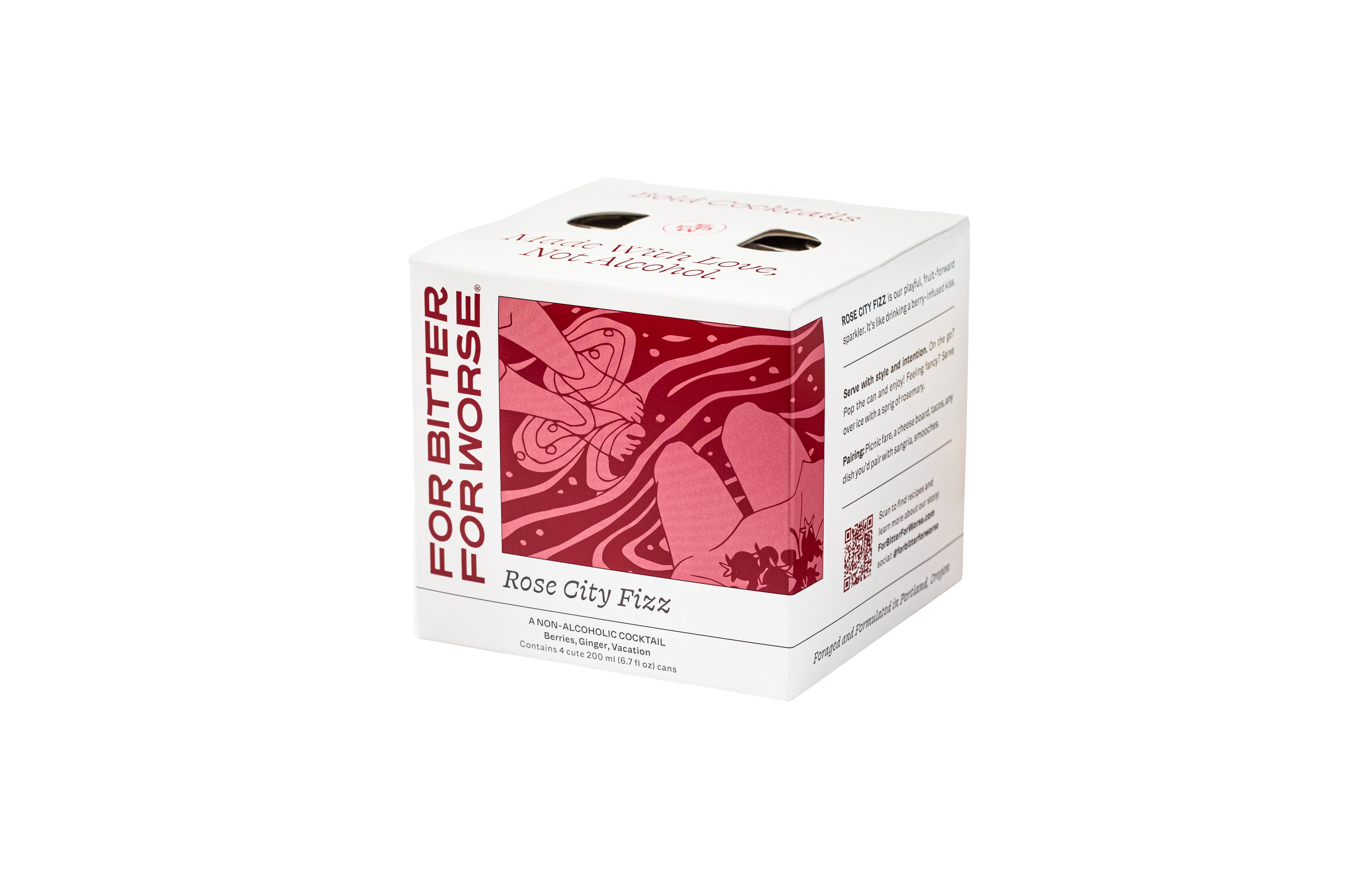 For Bitter For Worse - Wholesale Non-Alcoholic Aperitif/Mocktail - Rose City Fizz nonalcoholic cocktail 4pack Dry January3