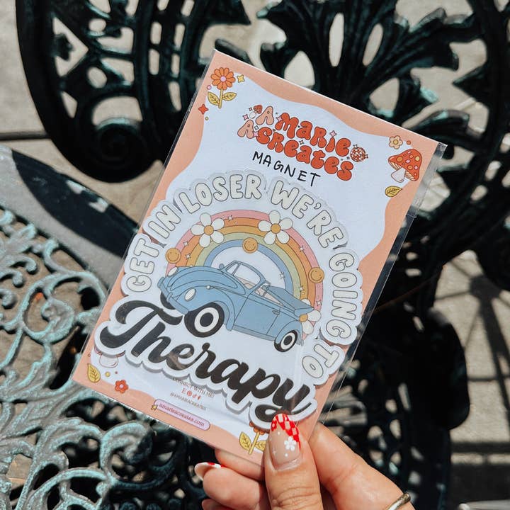 Get In Going To Therapy Magnet for wholesale by amarieacreates