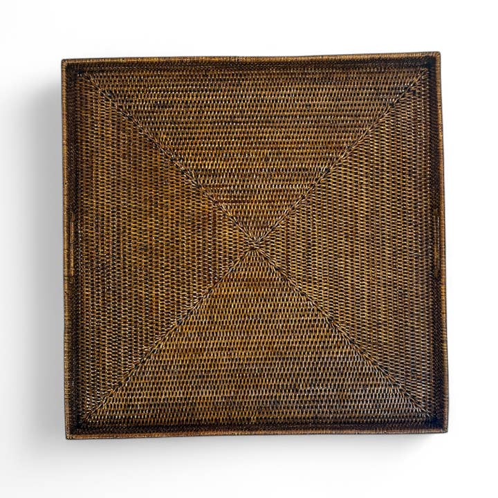 Matahari - Wholesale Serving Tray - Square Tray w/ Handle - AB 36x36x2' or 25" x 25" x 2"