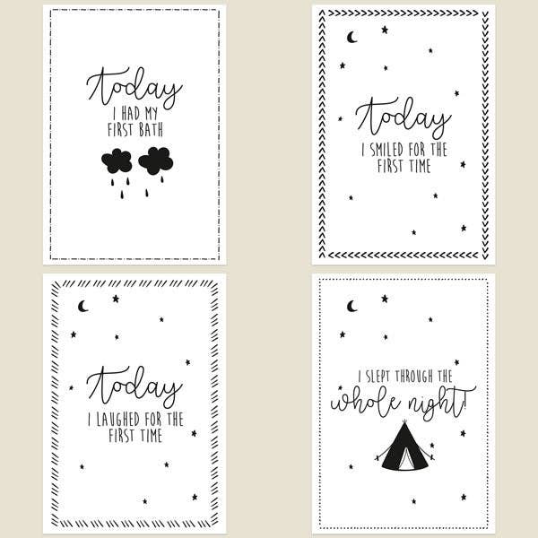 Dotty About Paper – wholesale Milestone art/keepsake – Child & baby – Baby Milestone Cards Phrases - Pack of 12 - The Adventure Begins2
