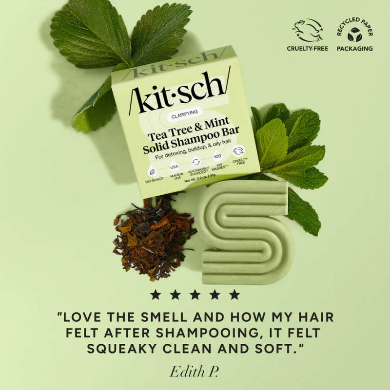KITSCH - Wholesale Shampoo Puck/Solid Shampoo - Tea Tree & Mint Clarifying Shampoo Bar1