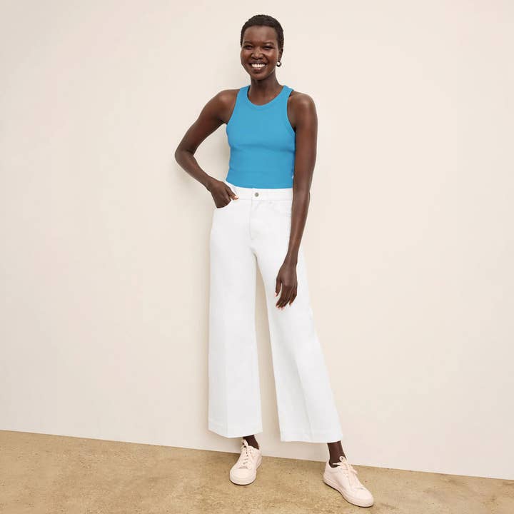 Débardeur superposé Aubry - coton Pima biologique côtelé :: Aquarius pour la vente par M.M.LaFleur