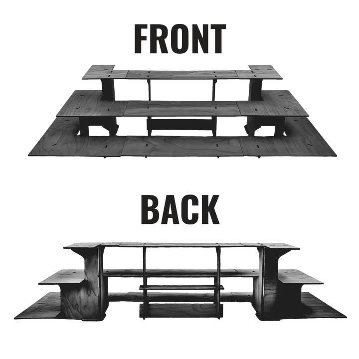 Torched Displays - Wholesale Retailer Display Stand/Case - 3-Tier Retail Table Display Corner Stand with Shelves