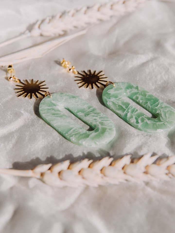 Faux Sea Glass Polymer Clay Earrings for wholesale by Millburn Place